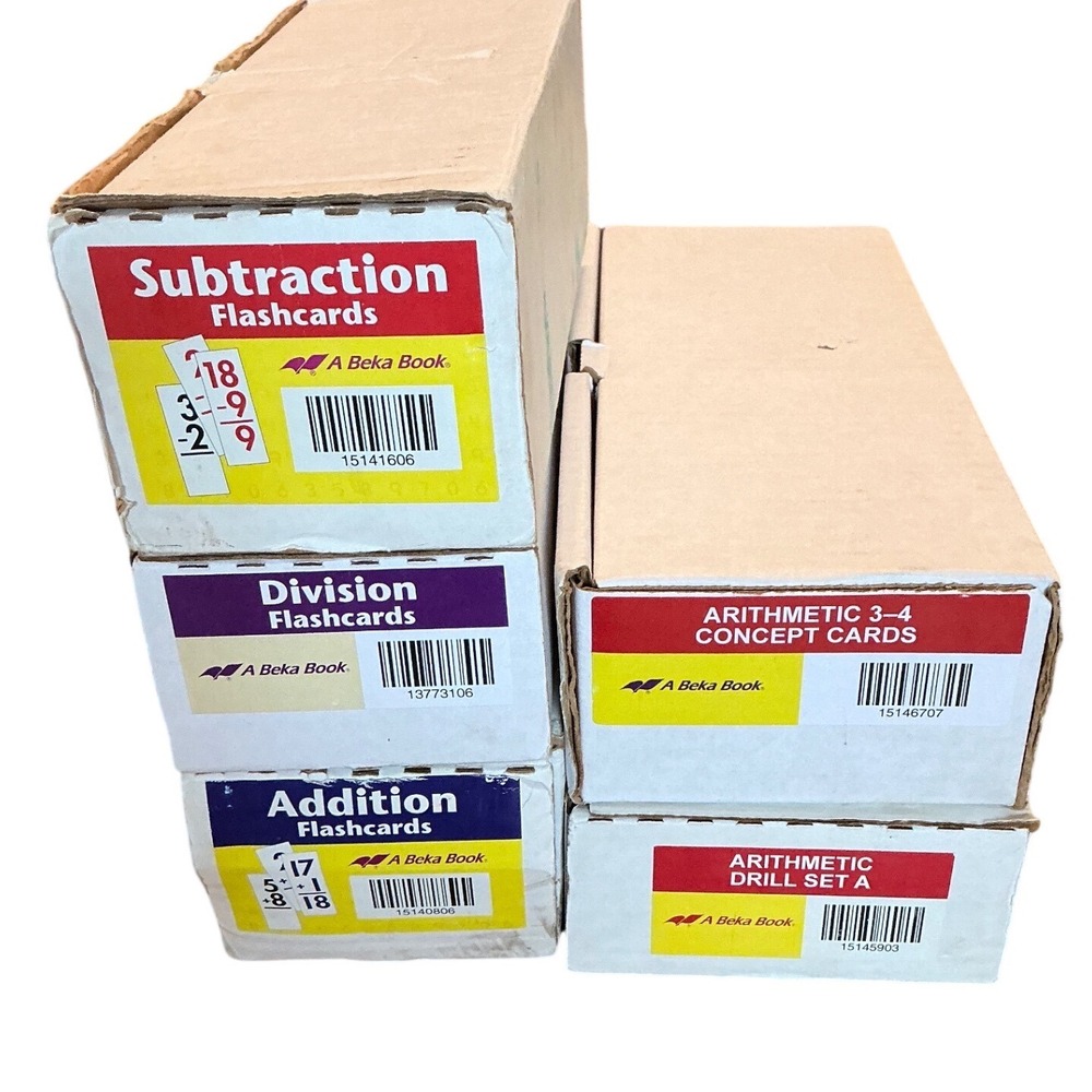 Abeka Math Flashcards Lot Addition Subtraction Division Concept Cards Drill A